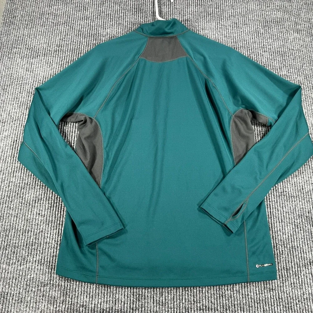 The North Face Pullover Mens Large Green Long Sleeve 1/4 Zip Mock Neck Outdoor